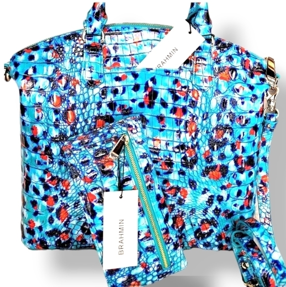 💋 BRAHMIN 2 SET MATCHING DESIGNER MELBOURNE DUXBURY PURSE BAG + WALLET NWT - Picture 10 of 12